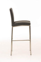 CLP Sgabello Alto Bar Freeport in Stoffa I Sgabello Design Bancone Imbottito 4 Gambe in Acciaio Inox Alt.76CM, Colore:Grigio Scuro