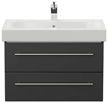 Mobile bagno con lavabo Geberit Icon 75 cm nero satinato