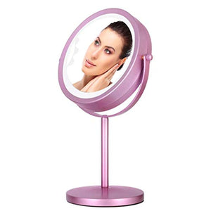 Specchio per Il Trucco, specchi per Il Trucco da Bagno con Piano Luminoso da Tavolo ingrandimento 3X, Specchio Regolabile in Altezza, Specchio per Il Trucco di Bellezza