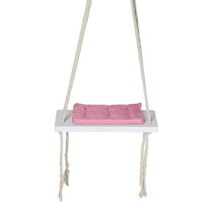 Altalena Per Bambini Sedia Sospesa Per Bambini Sedia A Dondolo Di Sicurezza Sedia Amaca In Legno Con Cuscino Per Esterni Per Interni Per Il Cortile Del Parco Giochi (Size:Free Size; Color:Pink)
