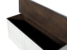 Homemania 1001_PF Cassapanca Acanto, Bianco, Grigio in Legno, 120 x 42 x 50 cm