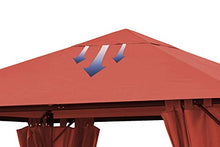 QUICK STAR Tetto di Ricambio per Gazebo da Giardino, 3 x 3 m, Colore Orange-Rosso