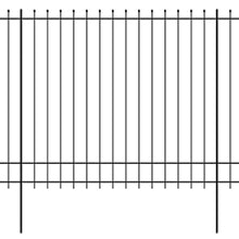 Palizzata di Sicurezza Appuntita in Acciaio 600x200 cm Nera Articoli di ferramenta Barriere e recinzioni Pannelli per recinzioni