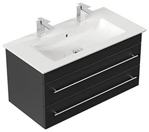 Mobile bagno ,lavabo Villeroy & Boch Venticello 100cm nero satinato, doppio