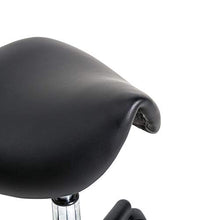 ZXYDD - Sgabello a sella con piedini piatti, girevole, regolabile, girevole, con sollevamento a gas, per parrucchieri, manicure, estetica, massaggi, spa, salone, sgabello nero
