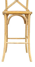 Biscottini Sgabello Bar in massello di Frassino e Seduta Rattan Finitura Naturale L 46 x PR 42 x H 118 cm