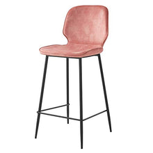 Selsey - Sgabello di velluto, colore: rosa, 50 x 42 x 97 cm