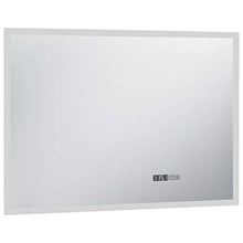 Tidyard Specchio da Parete Rettangolare a LED per Bagno con Sensore Tattile e Orologio 100x60cm,Specchio a Muro Bagno,Specchio da Bagno,Specchio Bagno Parete,Specchio da Parete con Luce LED
