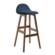Sgabelli da Bar Barstool Bancone da bar in legno massello Sedie for il tempo libero Sedie, Cucina Pub Caffè Pranzo colazione semplice Sgabelli alti con schienale Arredo bar Cucina ( Color : Blue )