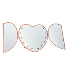 Serious Lamp Specchio di Bellezza per Trucco a Forma di Cuore a LED Ragazza Portatile Regalo Specchio Trucco Riempire Luce Specchio Pieghevole