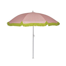EZPELETA Ombrellone da spiaggia. Leggero e pieghevole in acciaio. 160cm. Protezione solare UPF 50+. Stampa fiori/quadri/righe. Include custodia/borsa. (quadri-Coral)