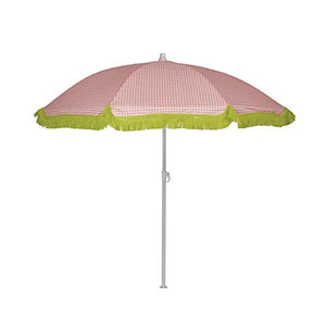 EZPELETA Ombrellone da spiaggia. Leggero e pieghevole in acciaio. 160cm. Protezione solare UPF 50+. Stampa fiori/quadri/righe. Include custodia/borsa. (quadri-Coral)