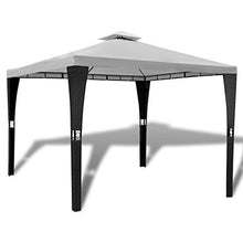 BBZZ Polirattan Gazebo con tetto bianco crema 3 x 3 m Gazebo pieghevole