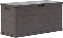 ZRB Baule da Giardino, Scatola da Giardino, Contenitore per Esterni per Patio Attrezzi per Giardinaggio, Cuscini, Accessori Piscina, Cuscini, 74 galloni, Marrone, plastica,Multibox