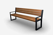 Sellon - Panchina da giardino in acciaio massiccio e legno di palissandro, telaio da giardino Londra