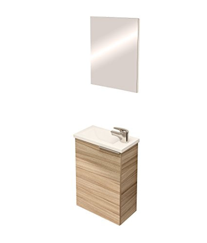 13Casa Set Mobile Bagno con Lavabo e Specchio, 58 x 40 x 22 cm