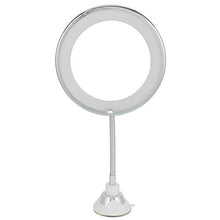 BLLBOO Specchio per Il Trucco - Specchio per Trucco a Collo di Cigno Flessibile con ingrandimento 10X Specchio a LED con Supporto per aspirazione a Luce LED per Bagno di casa