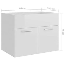 vidaXL Set Mobili da Bagno 2 pz Bianco Lucido in Truciolato