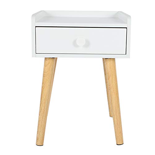 Dsrgwe Comodini Camera da Letto Comodino con Cassetto Armadietto per Stoccaggio per Stoccaggio Mobili Bianchi