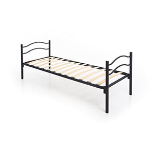 DOLCI SOGNI Rete Letto Singolo 80x190, Nero, Rapido Montaggio, Letto Ferro Battuto con Rete a Doghe, Letto con Testiera e Pediera, Altezza 35 cm, Letto Singolo 100% Made in Italy