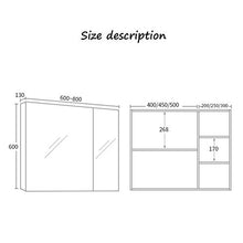 Armadietti a specchio Da Bagno in Acciaio Inossidabile Specchio da Bagno A Parete con Ripiano Bagno (Color : Silver, Size : 60 * 60 * 13cm)