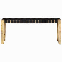 Tidyard Panca 110 cm Panchina Panca panchetta Esterno Interno in Vera Pelle e Legno Massello di Mango Panchina da Giardino 110 x 35 x 45 cm