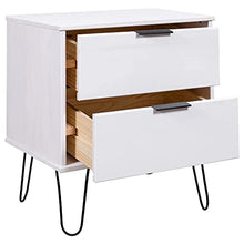 vidaXL Comodino Bianco 45x39,5x57 cm in Legno Massello di Pino