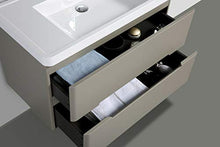 Yellow shop - Mobile Bagno Sospeso Cm 90 in Legno Completo di Lavabo in Marmoresina con E Senza Specchiera A LED Modello Coco 900 Varie Colorazioni (Taupe Opaco (Mobile + Lavabo))
