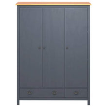 Tidyard Armadio Guardaroba con 2 Cassetti e 5 Ripiani Hill Range Armadio Camera da Letto in Legno Massello di Pino 127x50x170cm