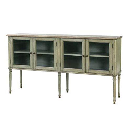 COUYY Mobili Retro Governo di immagazzinaggio Grande capacità di archiviazione di Vetro da Cucina Credenza,Retro Green