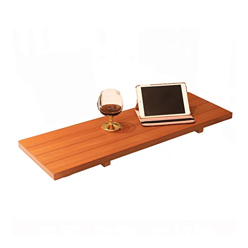 Vasca da Bagno Vassoio, Bagno Log Antiscivolo Rack Cellulare iPad Staffa Scaffale Vino Scaffale, Adatto per Vasca da Bagno Dell'hotel, 76x26x2.5 Cm