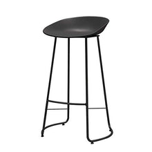 DFREW Sgabelli Nordic Ferro Battuto Fashion Bar Sgabello Sedia Della Cucina Della Casa Di Svago Caffè Reception Sgabello Alto (Altezza Seduta: 75Cm),Nero