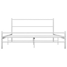 BIGTO - Struttura letto in metallo acciaio per camera da letto, 140 x 200 cm, colore: Bianco