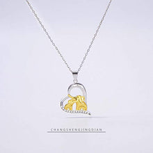 Collana in Argento Sterling, Collana Creativa A Forma di Cuore in Argento Sterling S925 Madre E Bambino Elefante, Adatta per La Festa della Mamma, Regali di Anniversario E Regali di Compleanno