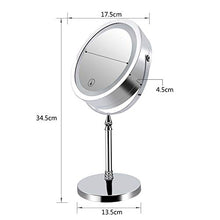 Specchio per Trucco Double Face Specchio Cosmetico Illuminato con Luci LED Ingradimento 1X/10 X 360° Girevole per Trucco, Camera da Letto, Specchio di Viaggio USB Ricaricabile