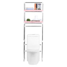 Mobile da bagno per WC in acciaio inox, mensola superiore del WC a 3 livelli con 2 ripiani fino a 10 kg, 53 x 28 x 166 cm