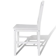 mewmewcat Sedie da Pranzo 4 pz in Legno Bianche,Sedie da Pranzo in Legno di Pino Bianche Soggiorno Cucina Seggiole
