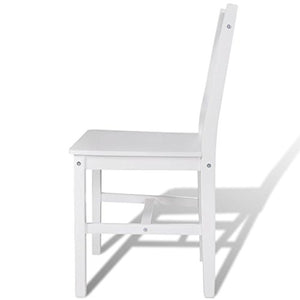 mewmewcat Sedie da Pranzo 4 pz in Legno Bianche,Sedie da Pranzo in Legno di Pino Bianche Soggiorno Cucina Seggiole