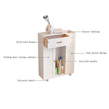 XIAOYAN Mobile da Bagno Armadietto da Bagno Laterale con Ruote Legno Impermeabile Armadietto di Carta Bianco 50 × 17 × 68cm