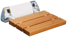Sedile da doccia pieghevole con seduta in legno di faggio naturale – carico massimo 150 kg per il bagno – Sgabello da doccia con fissaggio a parete