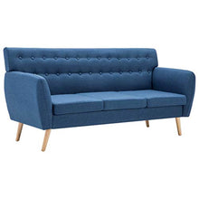 Festnight Divano a 3 Posti in Tessuto Imbottito Blu,Divano Design,Divano da Slotto,Divano per Soggiorno,DIvnao in Stoffa 172x70x82cm