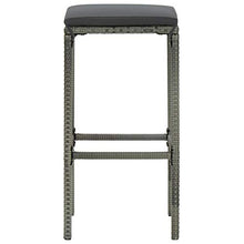 vidaXL Set Bar da Giardino 4pz con Cuscini in Polyrattan Grigio