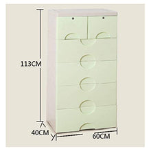 EXCLVEA Armadio Appendiabiti Plastic Drawer Dresser for i Vestiti cassetto Bambini Dresser Governo di immagazzinaggio con Locks (Colore : Verde, Dimensione : 113x40x60cm)