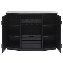 Portabottiglie Mobile per Vini HWC-F67 40x120x89cm Legno MDF Rovere Nero