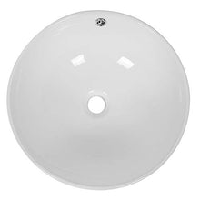 Ejoyous Lavabo da Appoggio,con Fori di drenaggio per bagni di Famiglia WC Cucine Hotel 44x16.5 cm,Bagno Rotondo in Ceramica lavabo da appoggio Lavandino lavello in Ceramica Bianco