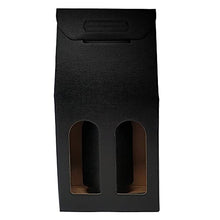 10 scatole nere per 2 bottiglie vino verticali modello bordolese, borgognotta robuste strenne natalizie cartone accoppiato e maniglia esterna cm.18x9x38,5h - 2 NERE