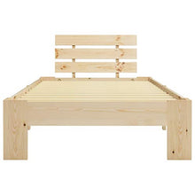 BIGTO - Struttura per letto in legno di pino massiccio, per camera da letto, stile C, 100 x 200 cm, colore: Naturale