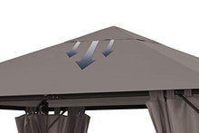 QUICK STAR Tetto di ricambio per gazebo da giardino, 250 g, 3 x 4 m, grigio talpe/beige RAL 7006, rivestimento di ricambio