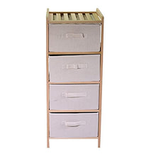 Vacchetti Mobiletto Vigo cassettiera 4 cassetti Naturale Rettangolare, Wood, Multicolor, Grande