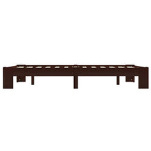 BIGTO - Struttura letto in legno di pino massiccio, per camera da letto, 120 x 200 cm, colore: Marrone scuro